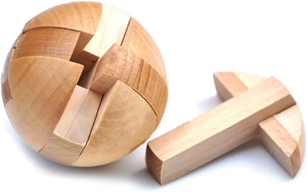 Wooden Kongming Lock - 3D Brain Teaser Puzzle Ball