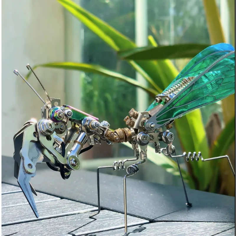 Steampunk praying mantis 3D Mechanical Insects Fantasy prayer worm puzzle Diy Assembly Toy for Kids Adults Gift -258pcs+