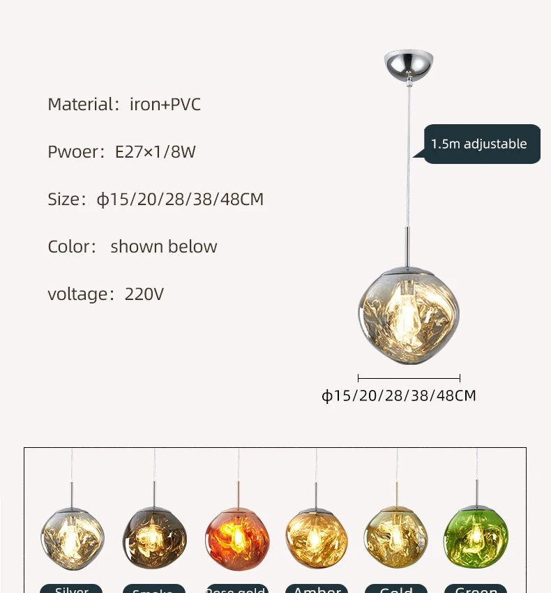 Nordic Lava LED Pendant Lamp — Modern Acrylic Ceiling Light for Living Room & Dining