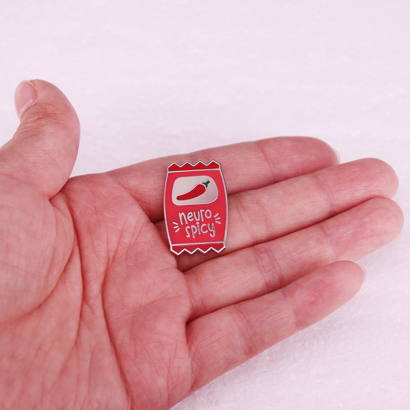 Neuro Spicy Sauce Packet Enamel Pin — ADHD & Neurodivergent Humor Badge