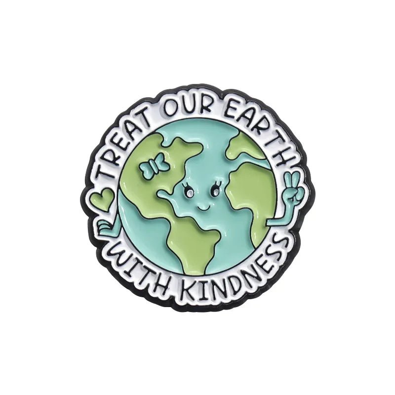 Earth Day Enamel Pin — Protect Our Planet Environmental Awareness Badge