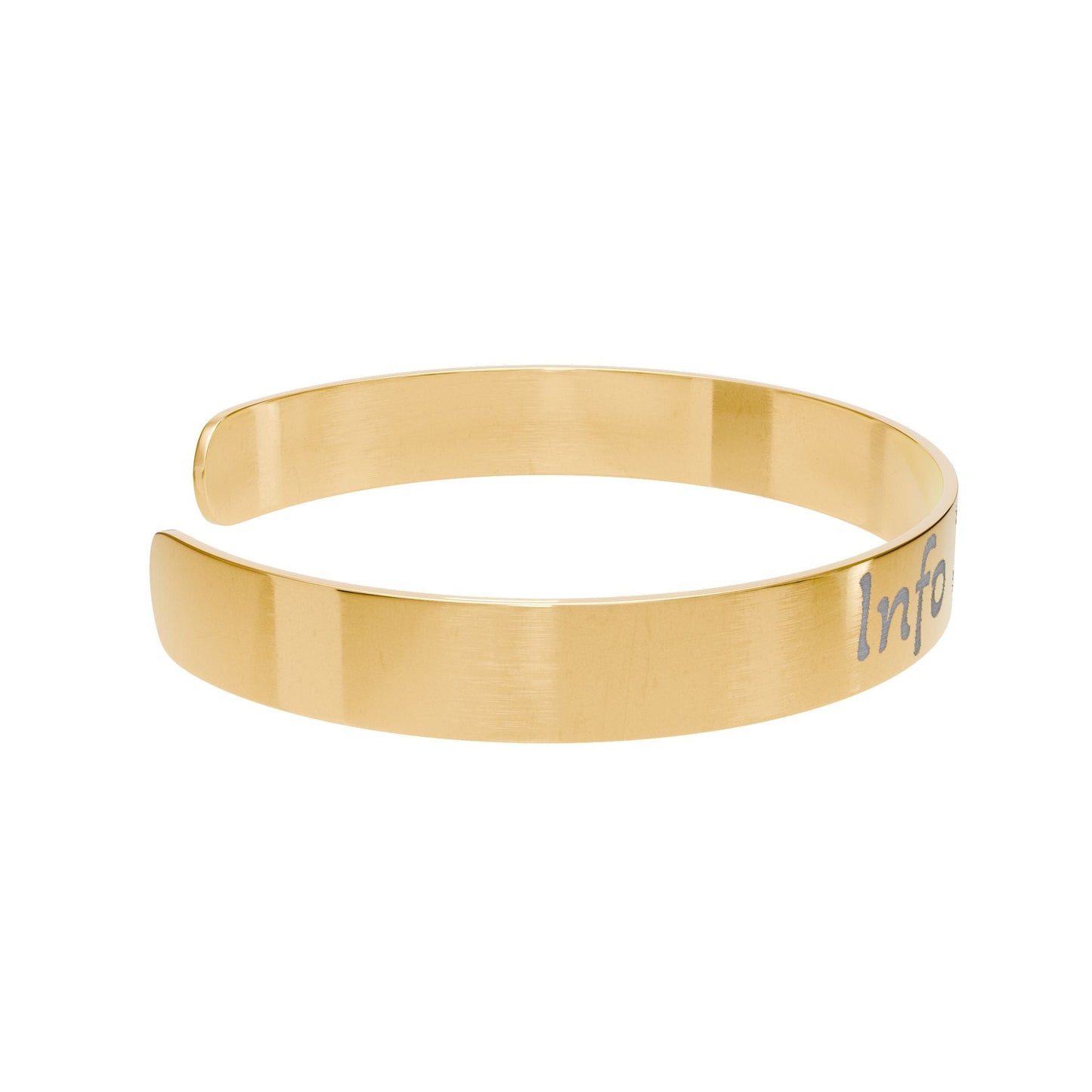"Info Hoarder" - Gold Engraved Cuff Bracelet - Atlas of Imaginary Worlds