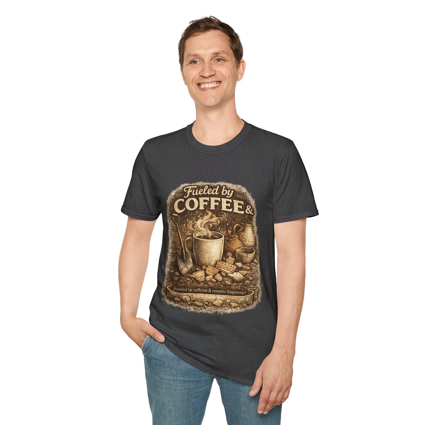 Archaeologist Fuel T-Shirt — Coffee & Pottery Sherds Funny Archaeology Tee
