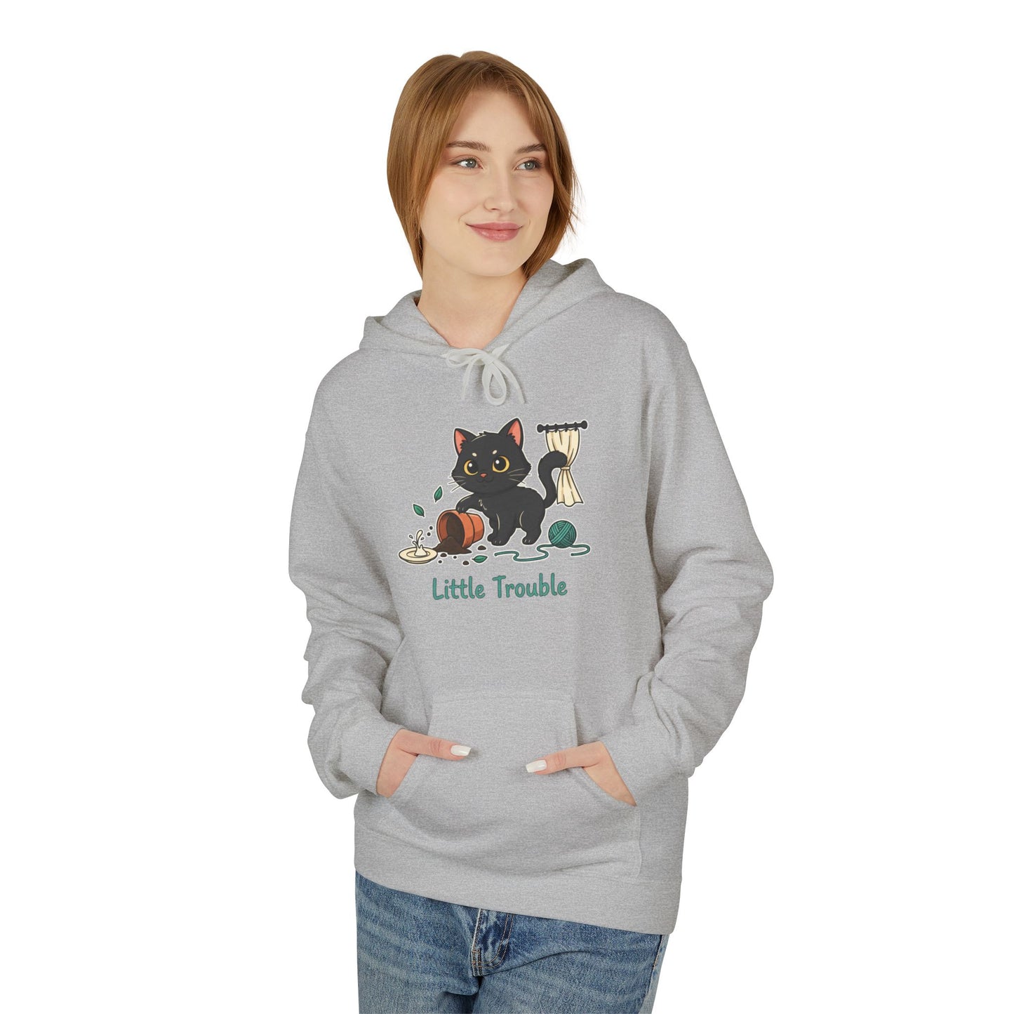 Cat 'Little Trouble' Hoodie – Cute Kittens Graphic Sweatshirt