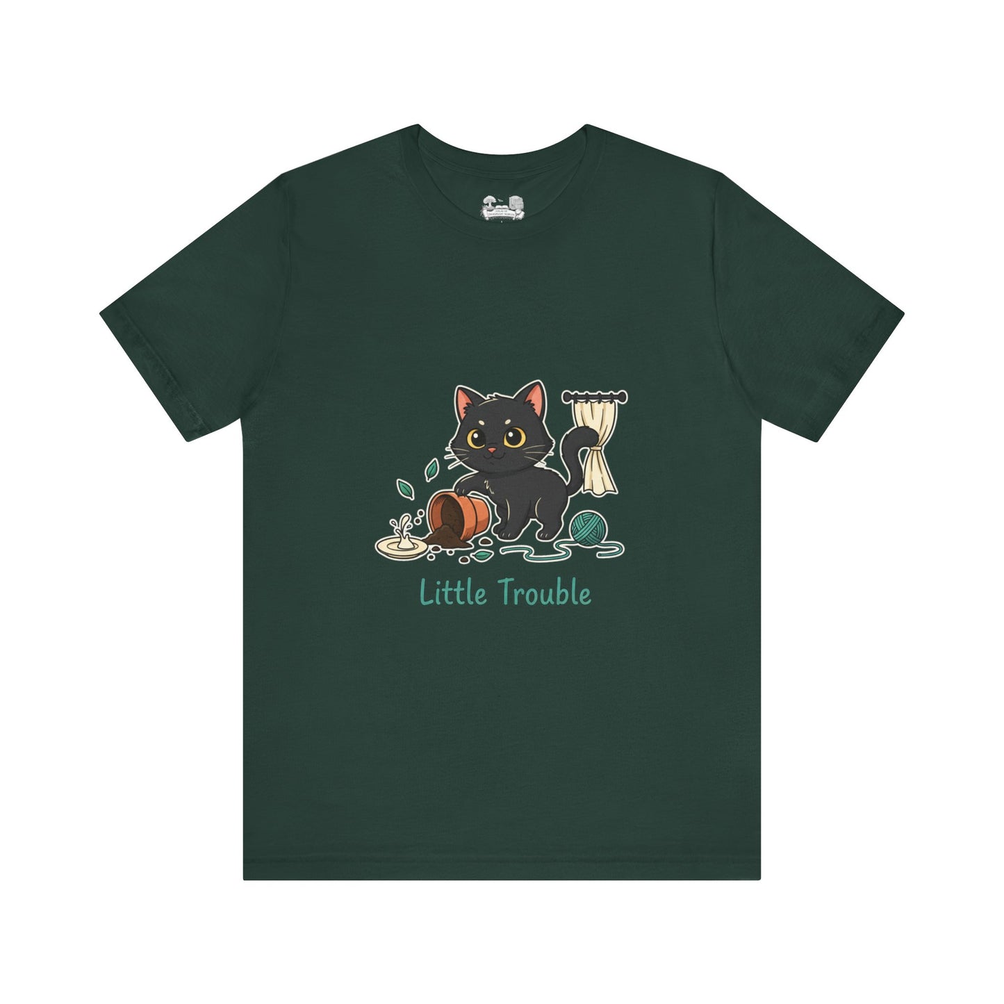 Little Trouble Black Cat T-Shirt — Cute Mischief Cat Tee