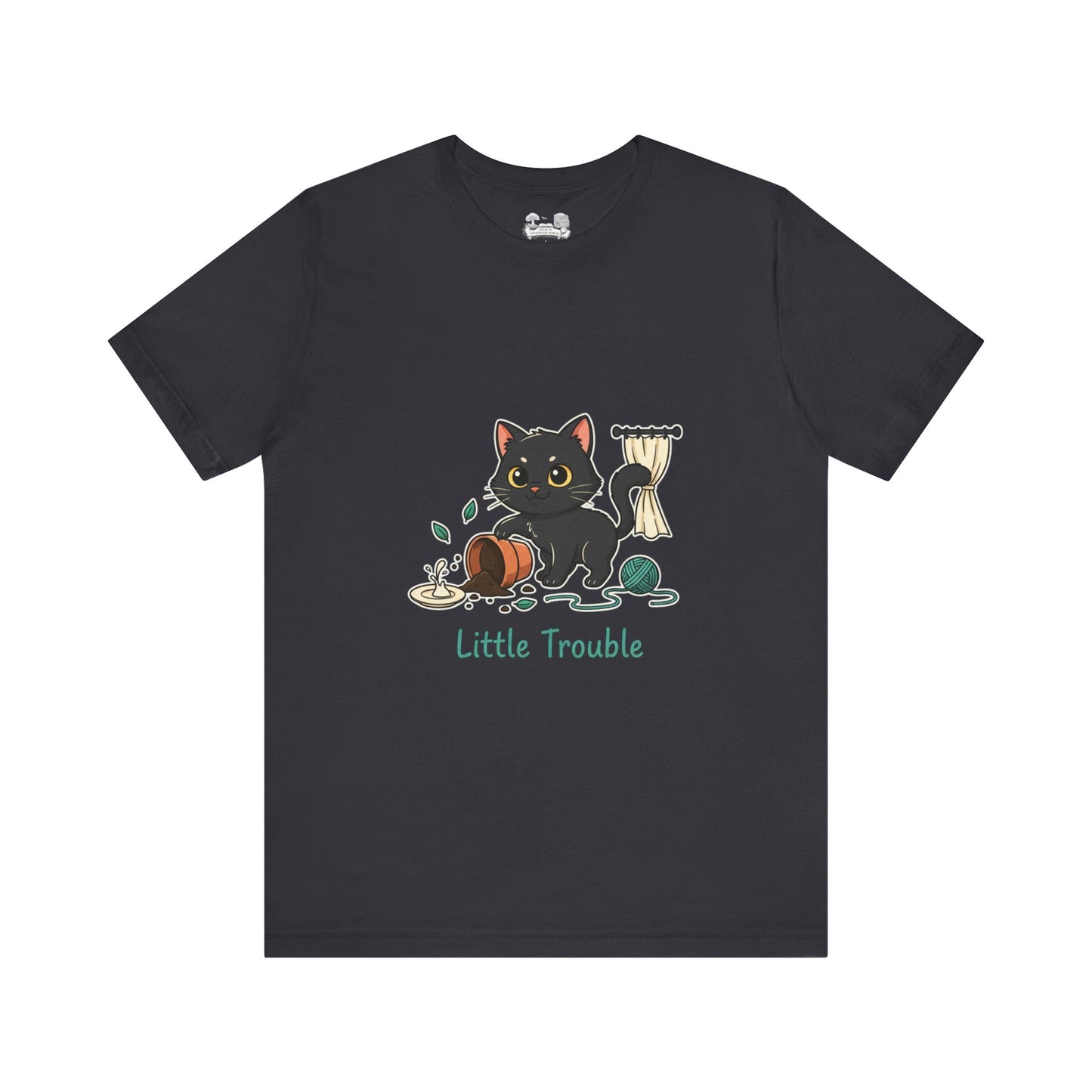 Little Trouble Black Cat T-Shirt — Cute Mischief Cat Tee