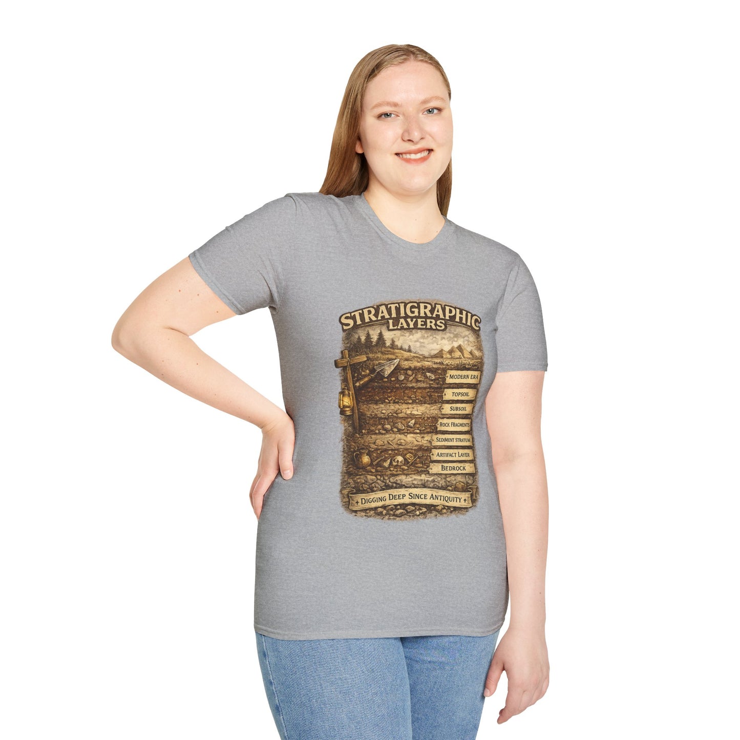 Stratigraphic Layers T-Shirt — Educational Archaeology Diagram Tee