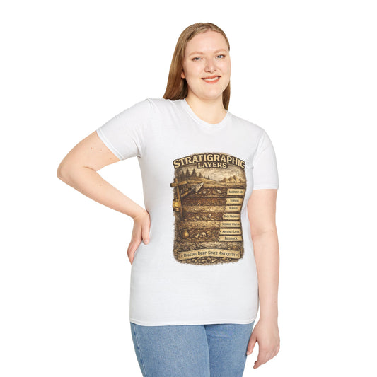 Stratigraphic Layers T-Shirt — Educational Archaeology Diagram Tee