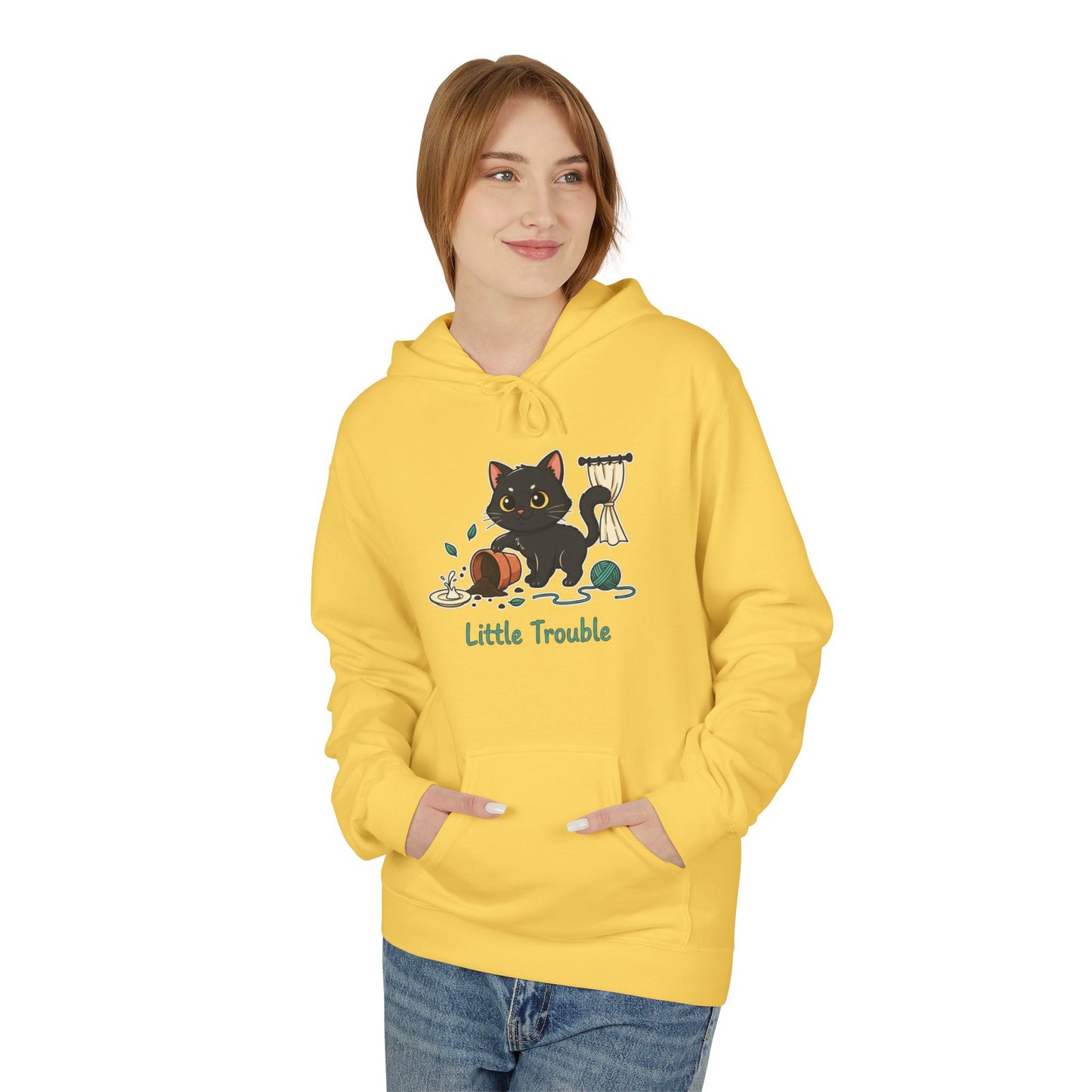 Cat 'Little Trouble' Hoodie – Cute Kittens Graphic Sweatshirt