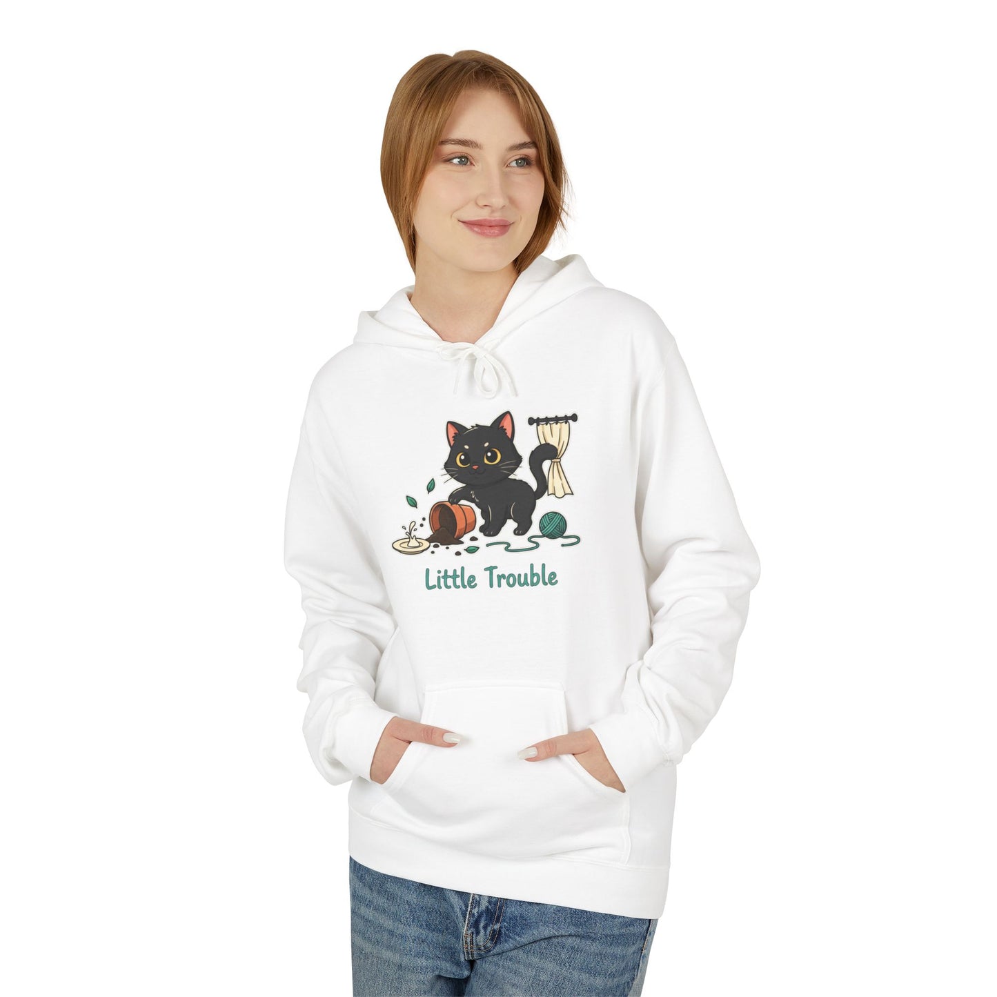 Cat 'Little Trouble' Hoodie – Cute Kittens Graphic Sweatshirt