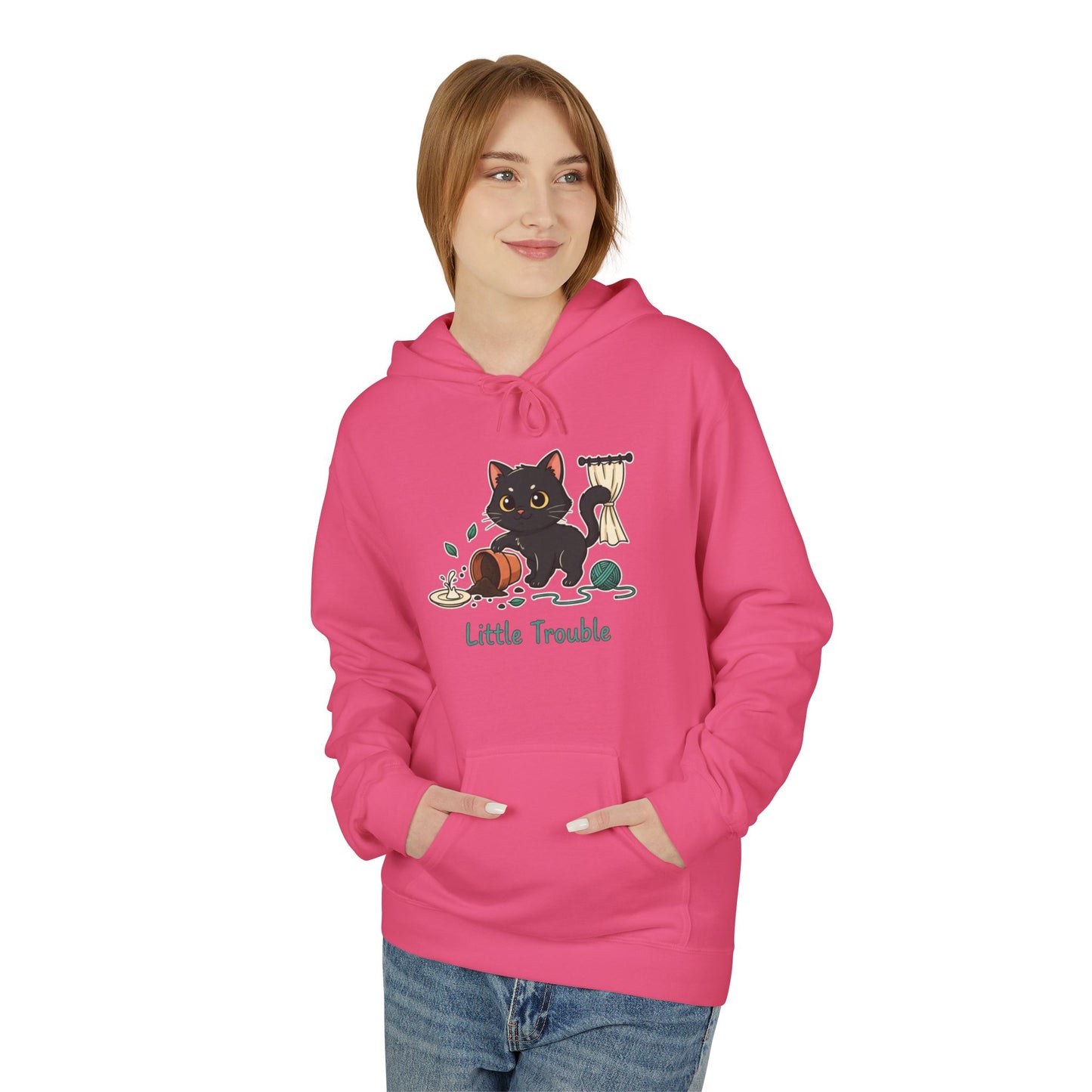 Cat 'Little Trouble' Hoodie – Cute Kittens Graphic Sweatshirt