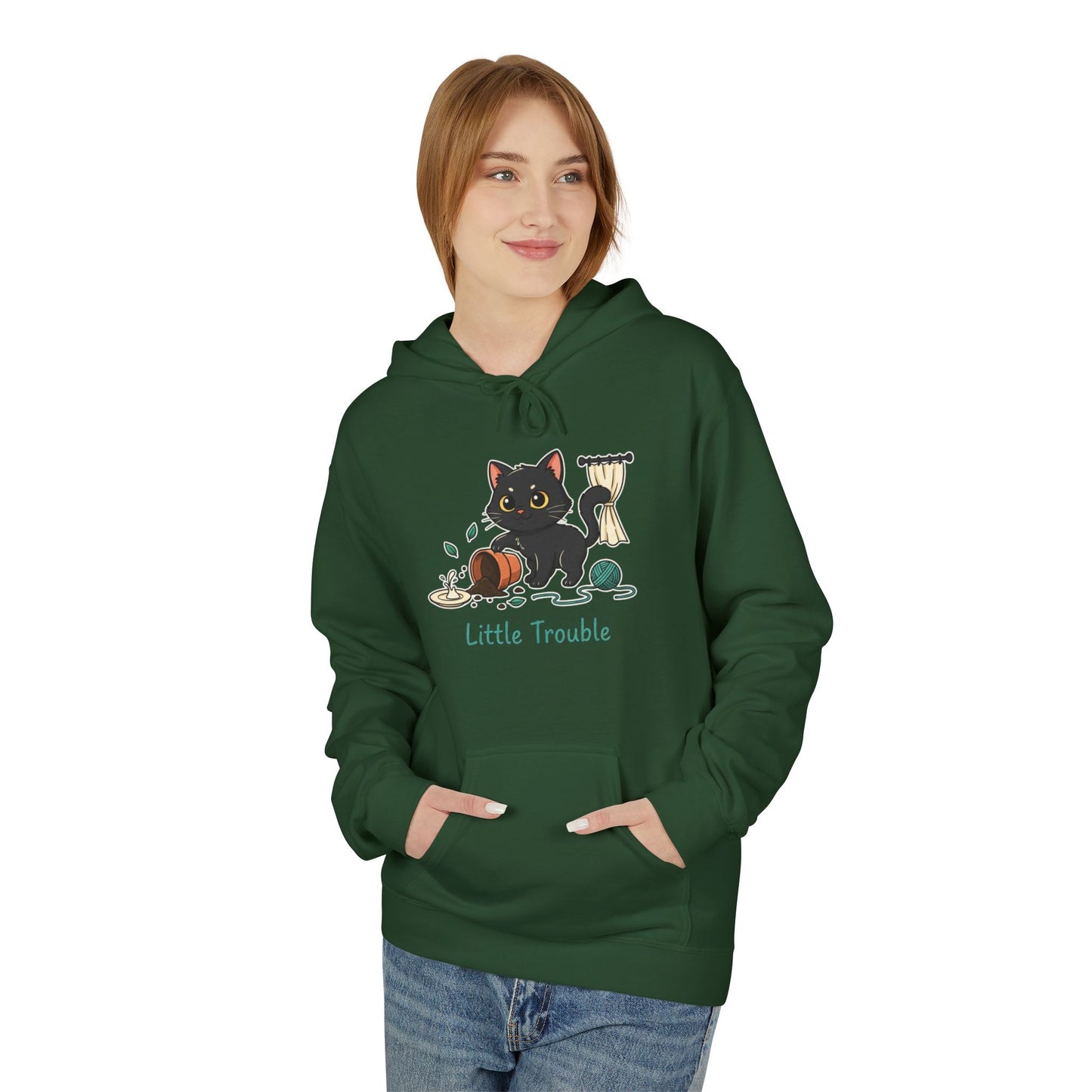 Cat 'Little Trouble' Hoodie – Cute Kittens Graphic Sweatshirt