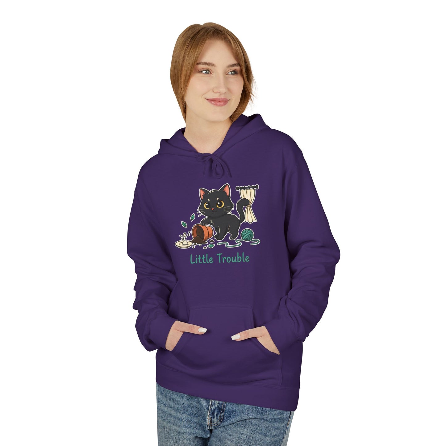 Cat 'Little Trouble' Hoodie – Cute Kittens Graphic Sweatshirt