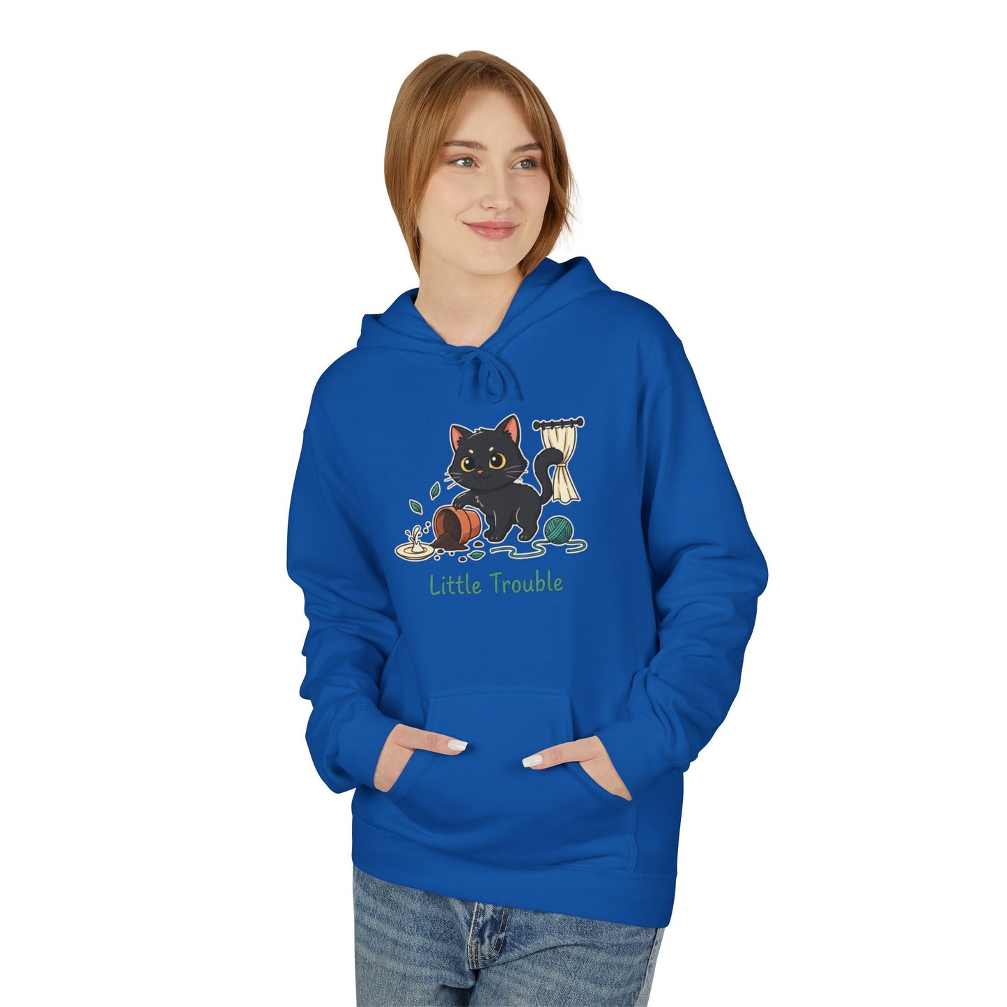 Cat 'Little Trouble' Hoodie – Cute Kittens Graphic Sweatshirt