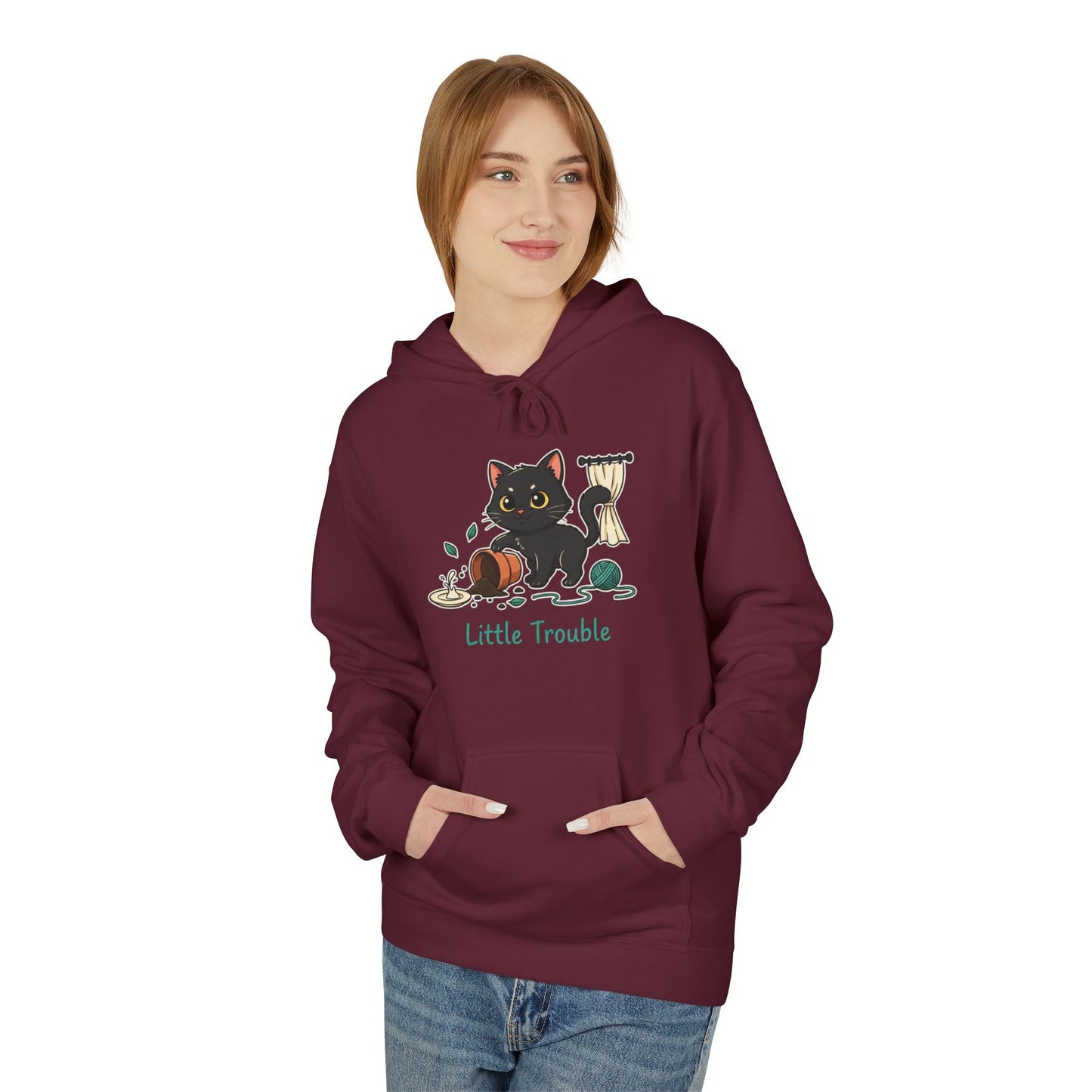 Cat 'Little Trouble' Hoodie – Cute Kittens Graphic Sweatshirt
