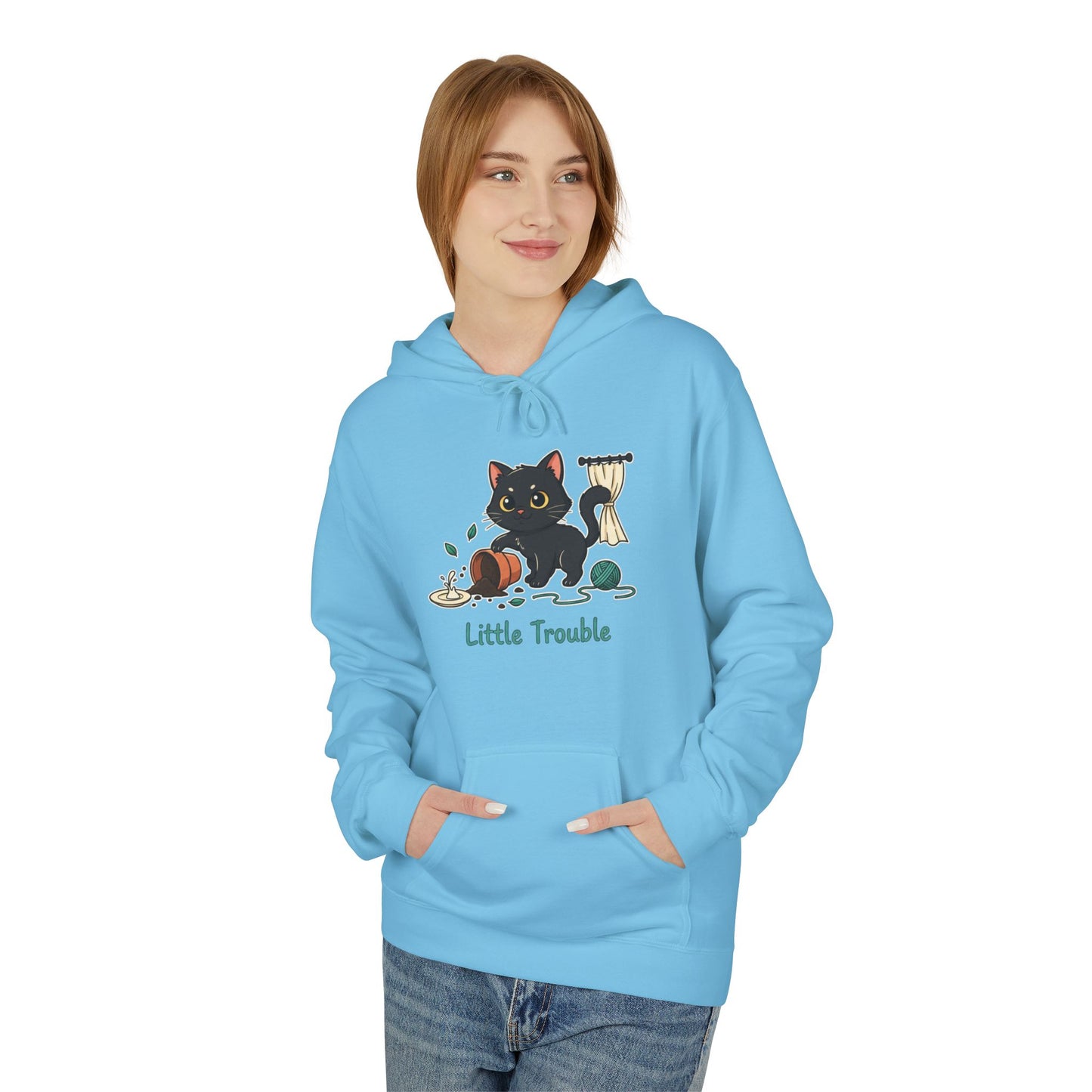 Cat 'Little Trouble' Hoodie – Cute Kittens Graphic Sweatshirt