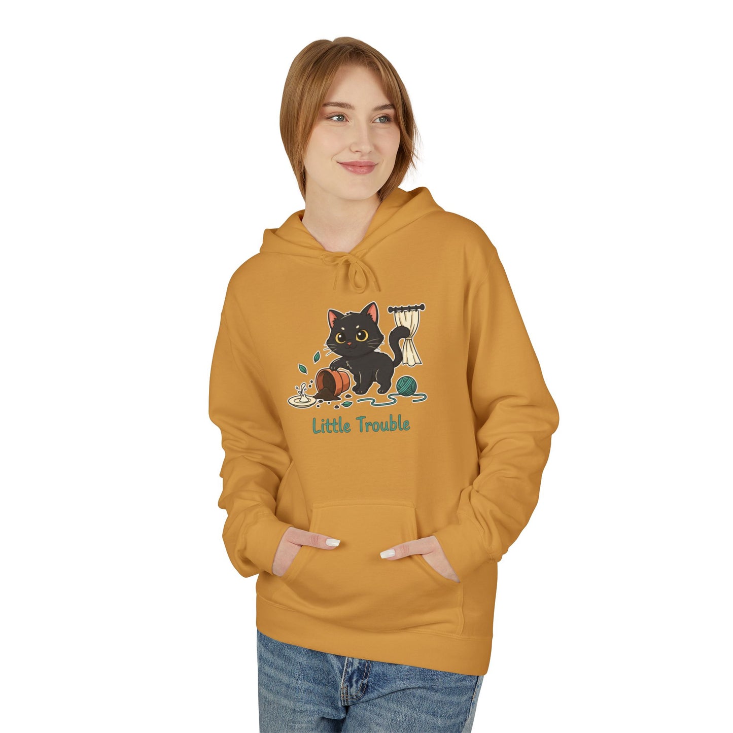 Cat 'Little Trouble' Hoodie – Cute Kittens Graphic Sweatshirt