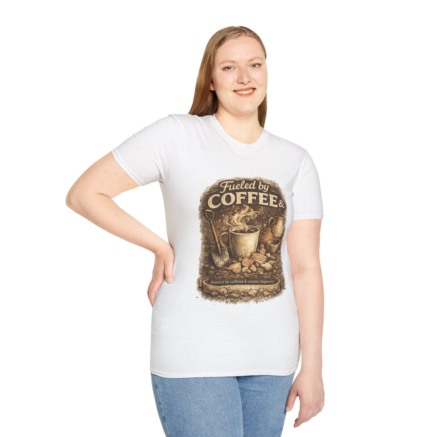 Archaeologist Fuel T-Shirt — Coffee & Pottery Sherds Funny Archaeology Tee