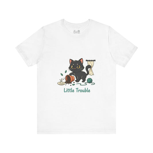 Little Trouble Black Cat T-Shirt — Cute Mischief Cat Tee