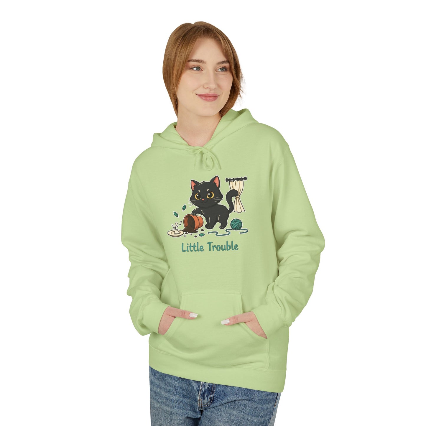 Cat 'Little Trouble' Hoodie – Cute Kittens Graphic Sweatshirt