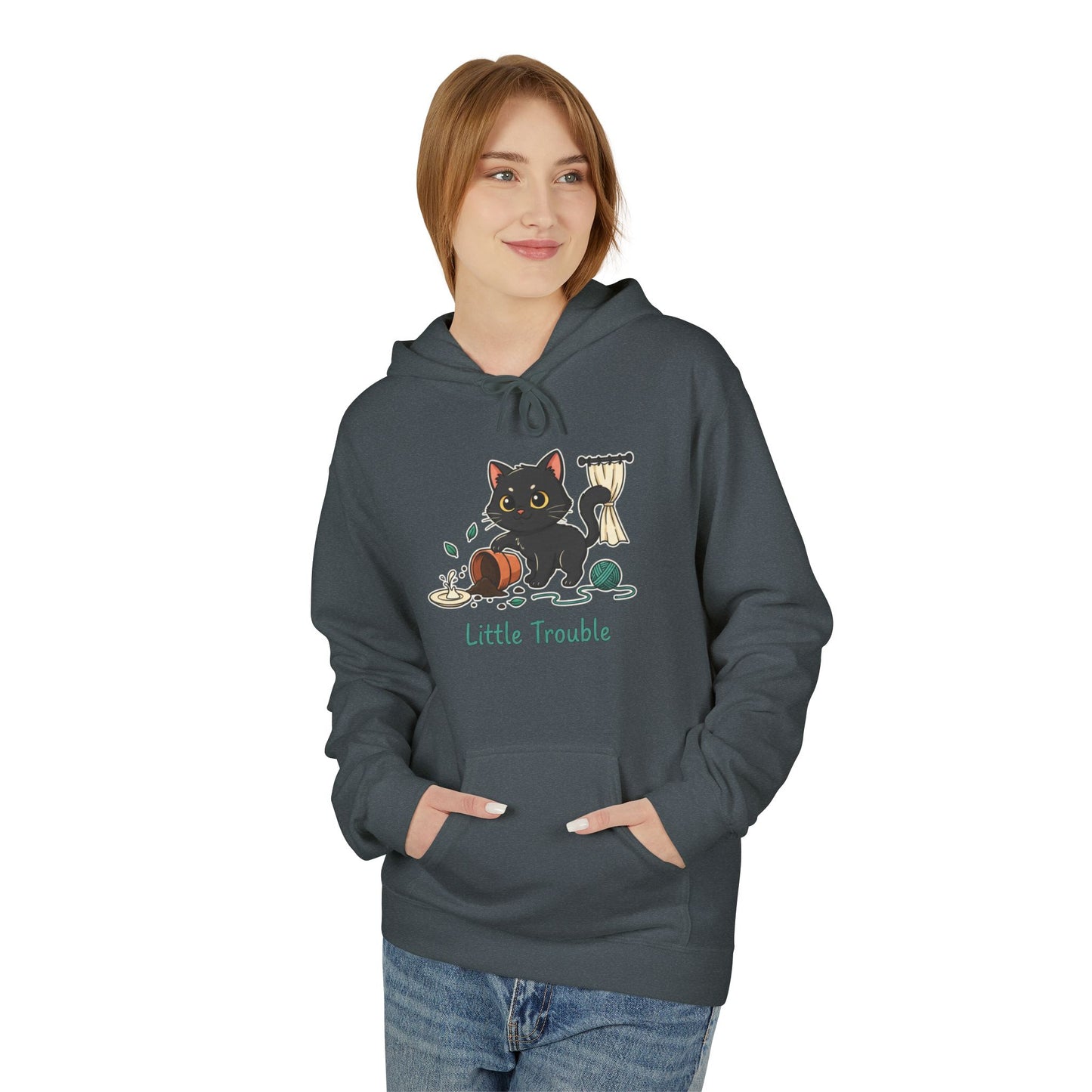 Cat 'Little Trouble' Hoodie – Cute Kittens Graphic Sweatshirt