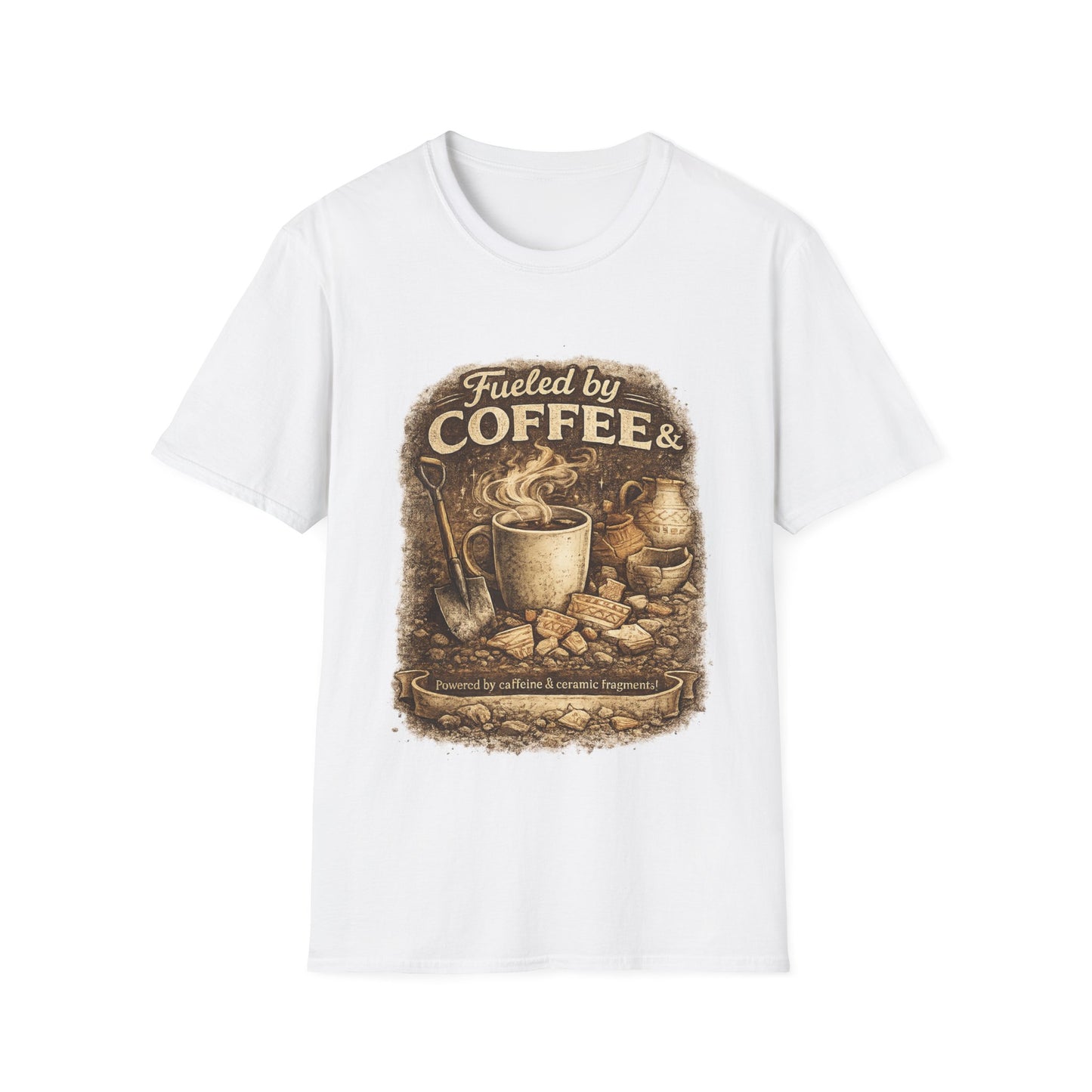 Archaeologist Fuel T-Shirt — Coffee & Pottery Sherds Funny Archaeology Tee