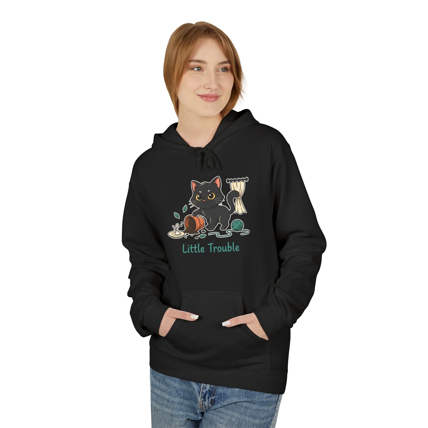 Cat 'Little Trouble' Hoodie – Cute Kittens Graphic Sweatshirt