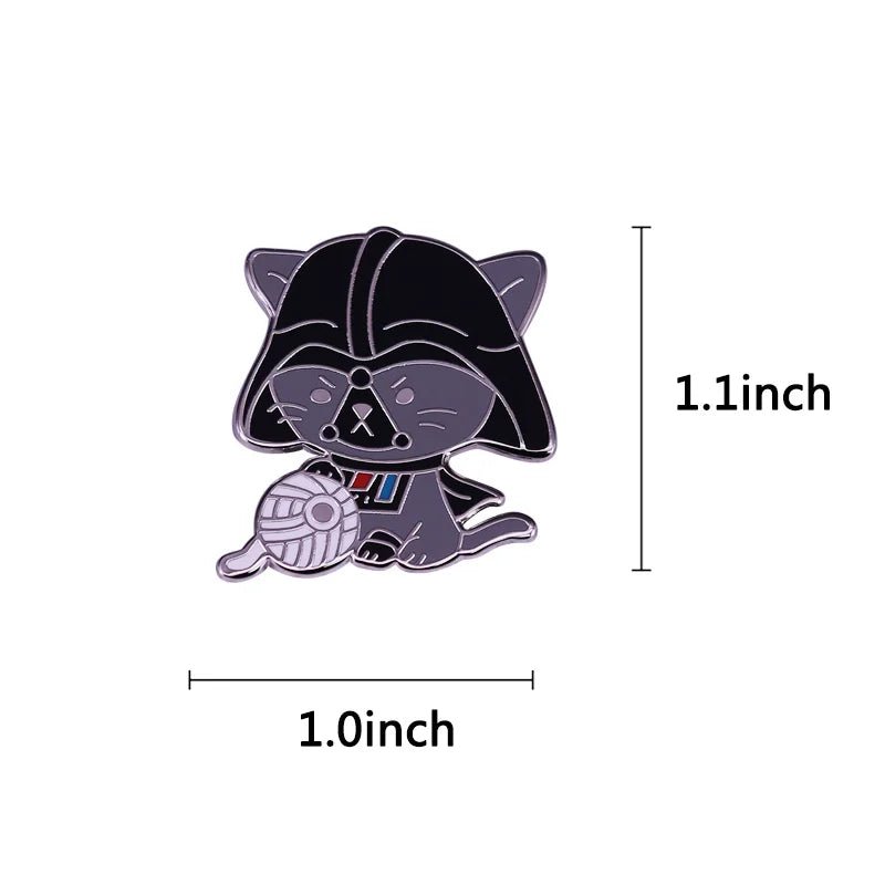 Cat Yarn Ball Enamel Pin — Funny Playing Kitty Brooch for Knitters