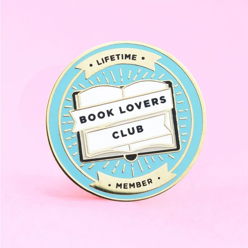 Book Lovers Club Enamel Pin — Bibliophile Late Night Reader Badge