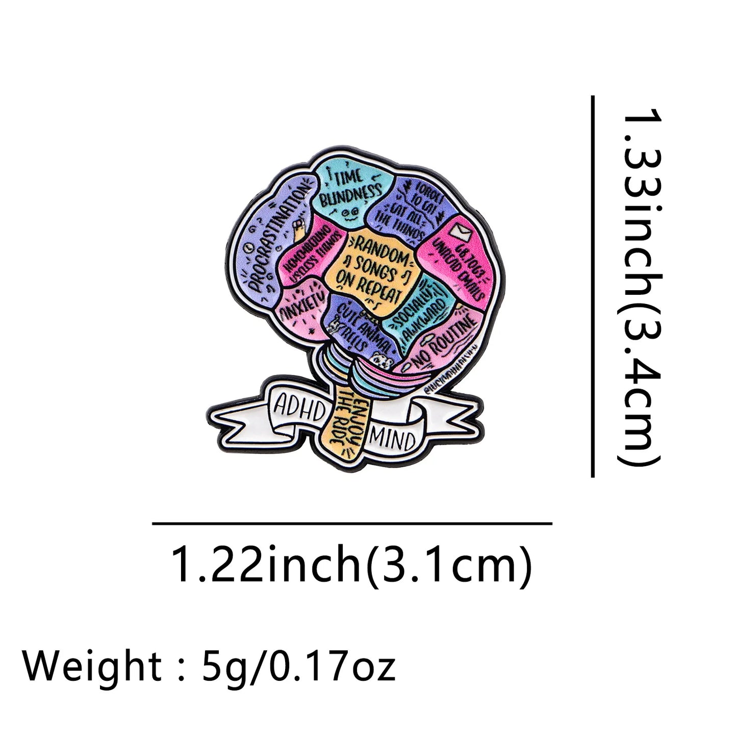 ADHD Quote Enamel Pin — Neurodivergent Awareness Lapel Badge