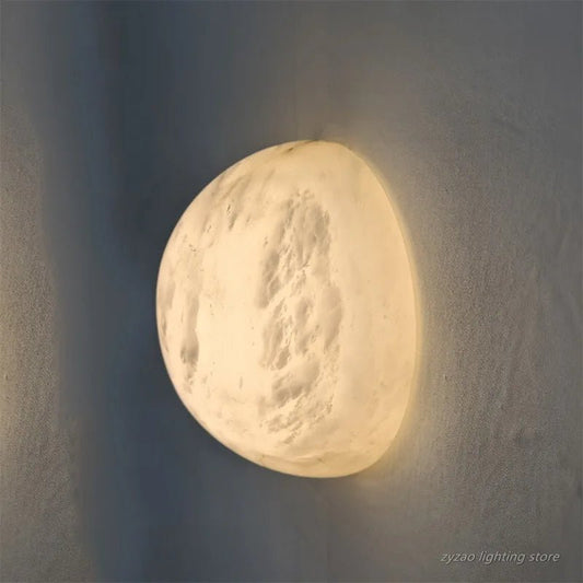 Moon Marble Wall Lamp — Minimalist Semicircle LED Light for Bedroom & Living Room