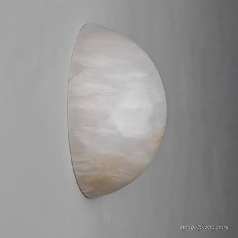 Moon Marble Wall Lamp — Minimalist Semicircle LED Light for Bedroom & Living Room