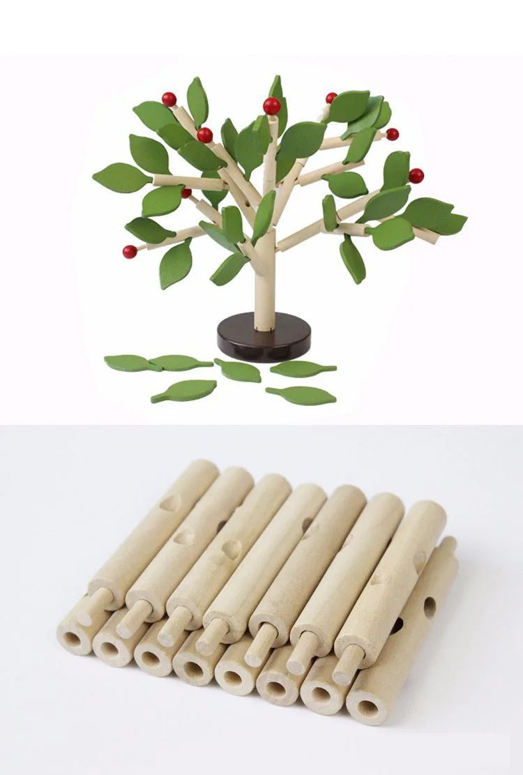 Wooden Tree 3D Puzzle - Educational Montessori Building Blocks