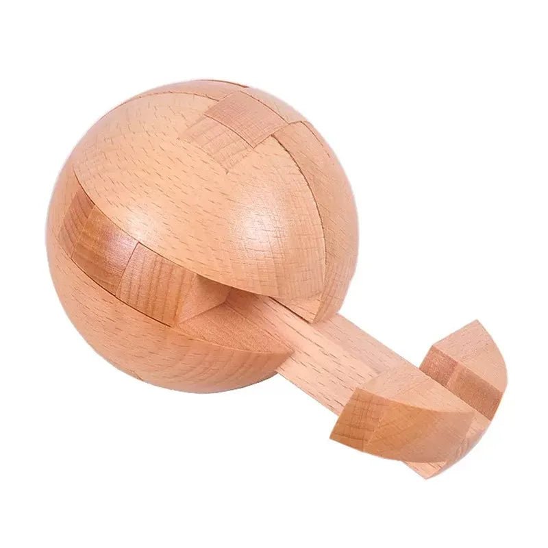 Wooden Kongming Lock - 3D Brain Teaser Puzzle Ball