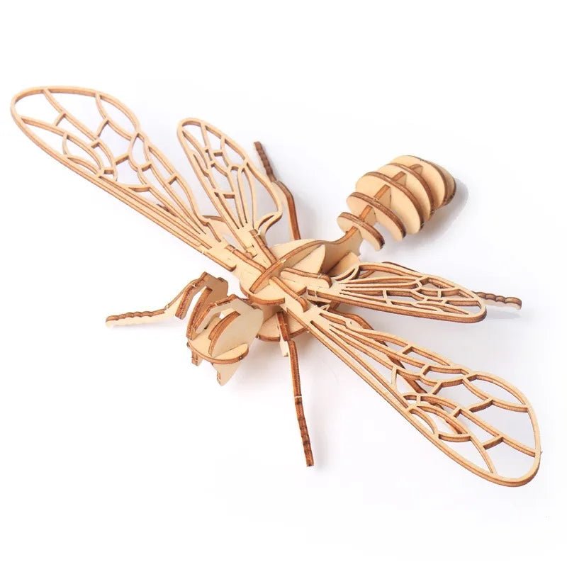 Wooden Multi-Insect 3D Puzzle — Educational Assembly Model for Kids