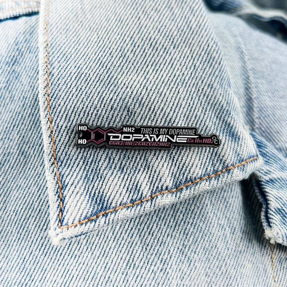 Dopamine Molecule Enamel Pin - Neurodiverse Badge
