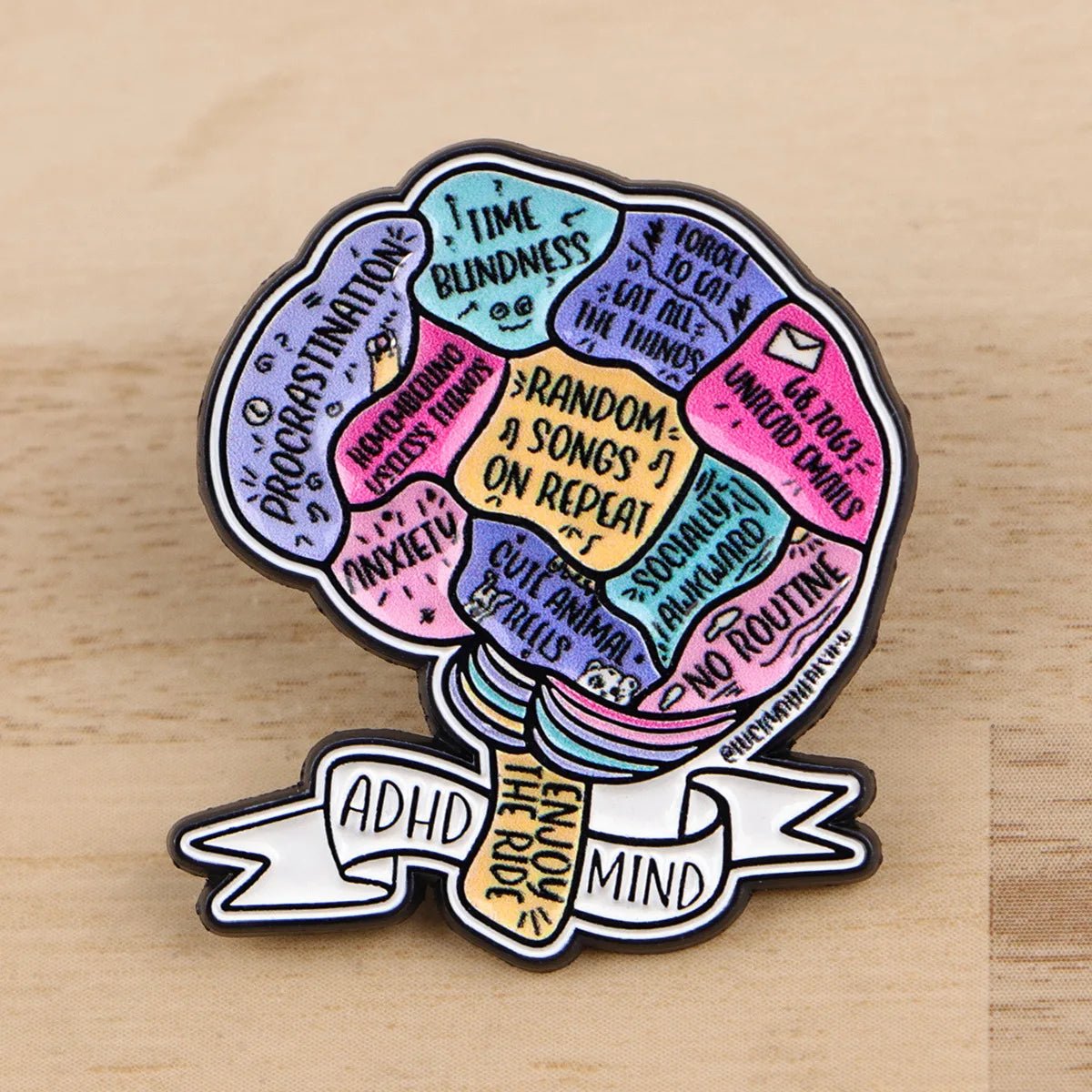 ADHD Quote Enamel Pin — Neurodivergent Awareness Lapel Badge