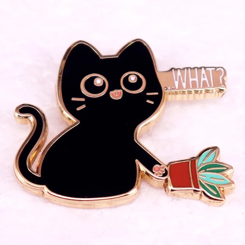 Naughty Black Cat Enamel Pin