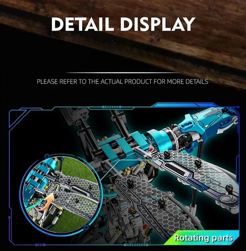 Motorized Mechanical Dragonfly Building Set - Steampunk Insect with Power Motor