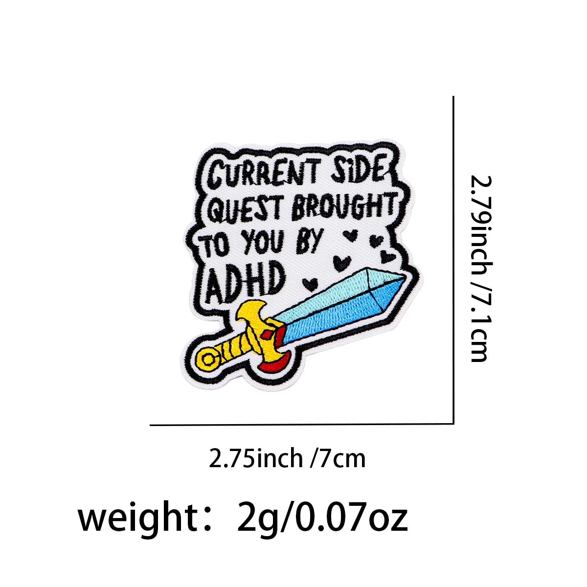 ADHD Quotes Iron On Patch - Embroidered Clothing Patch