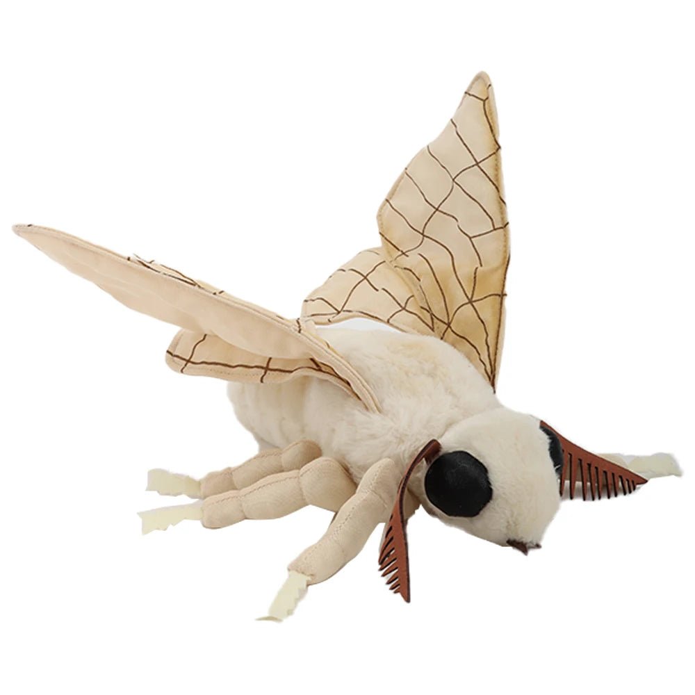 Realistic Silkworm Moth Plush Toy — 25cm Soft Insect Stuffed Animal for Kids & Nature Lovers