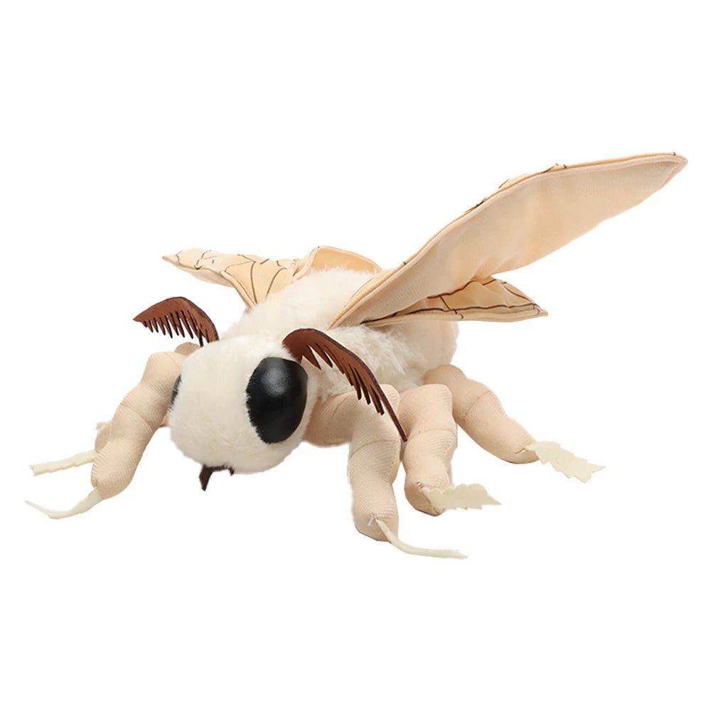 Realistic Silkworm Moth Plush Toy — 25cm Soft Insect Stuffed Animal for Kids & Nature Lovers