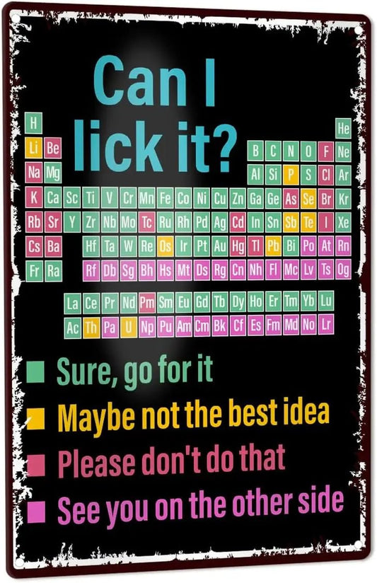 Can I lick It? Periodic Table Wall Decor —