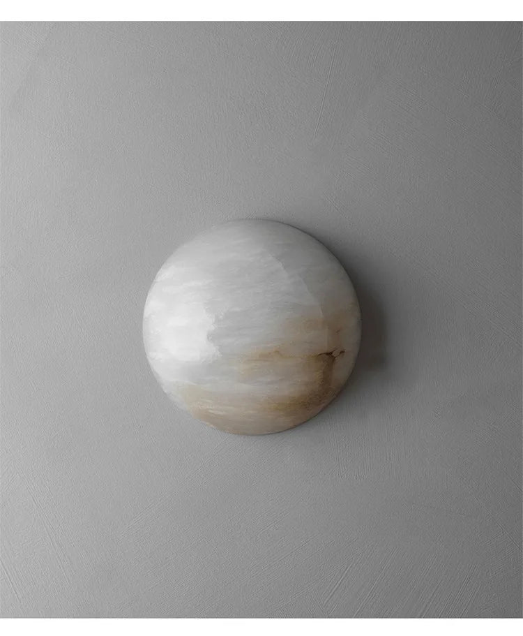 Moon Marble Wall Lamp — Minimalist Semicircle LED Light for Bedroom & Living Room