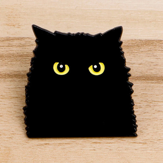 Cute Black Cat Enamel Pin — Cosplay Accessory Badge for Backpacks