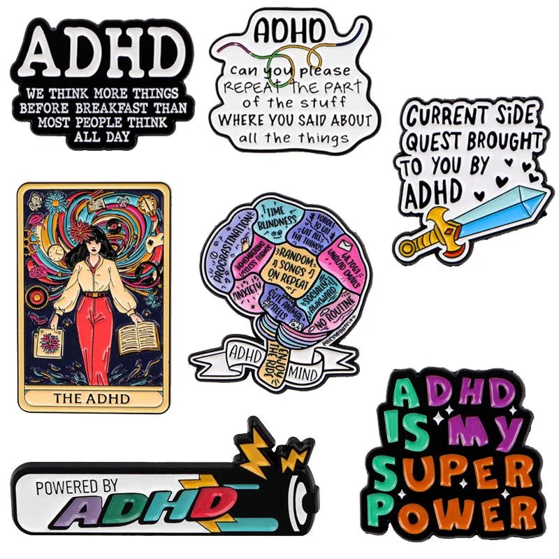 ADHD Quote Enamel Pin — Neurodivergent Awareness Lapel Badge