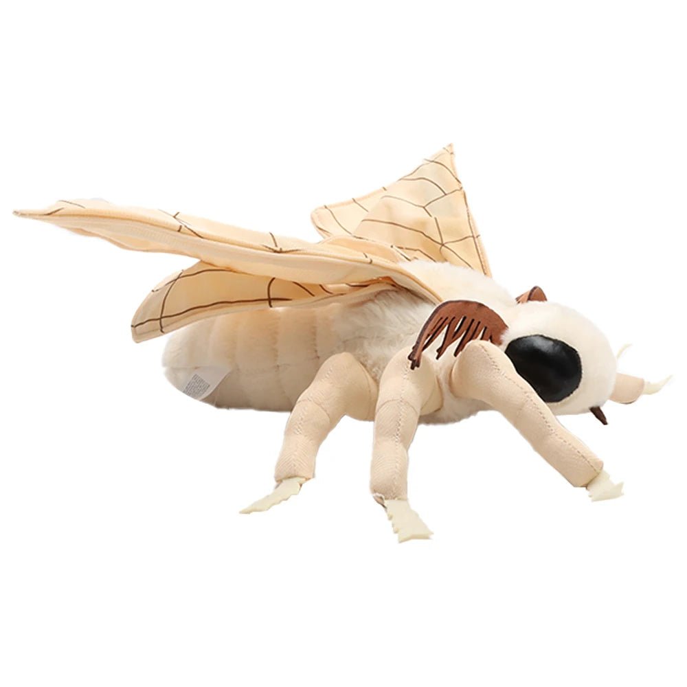Realistic Silkworm Moth Plush Toy — 25cm Soft Insect Stuffed Animal for Kids & Nature Lovers