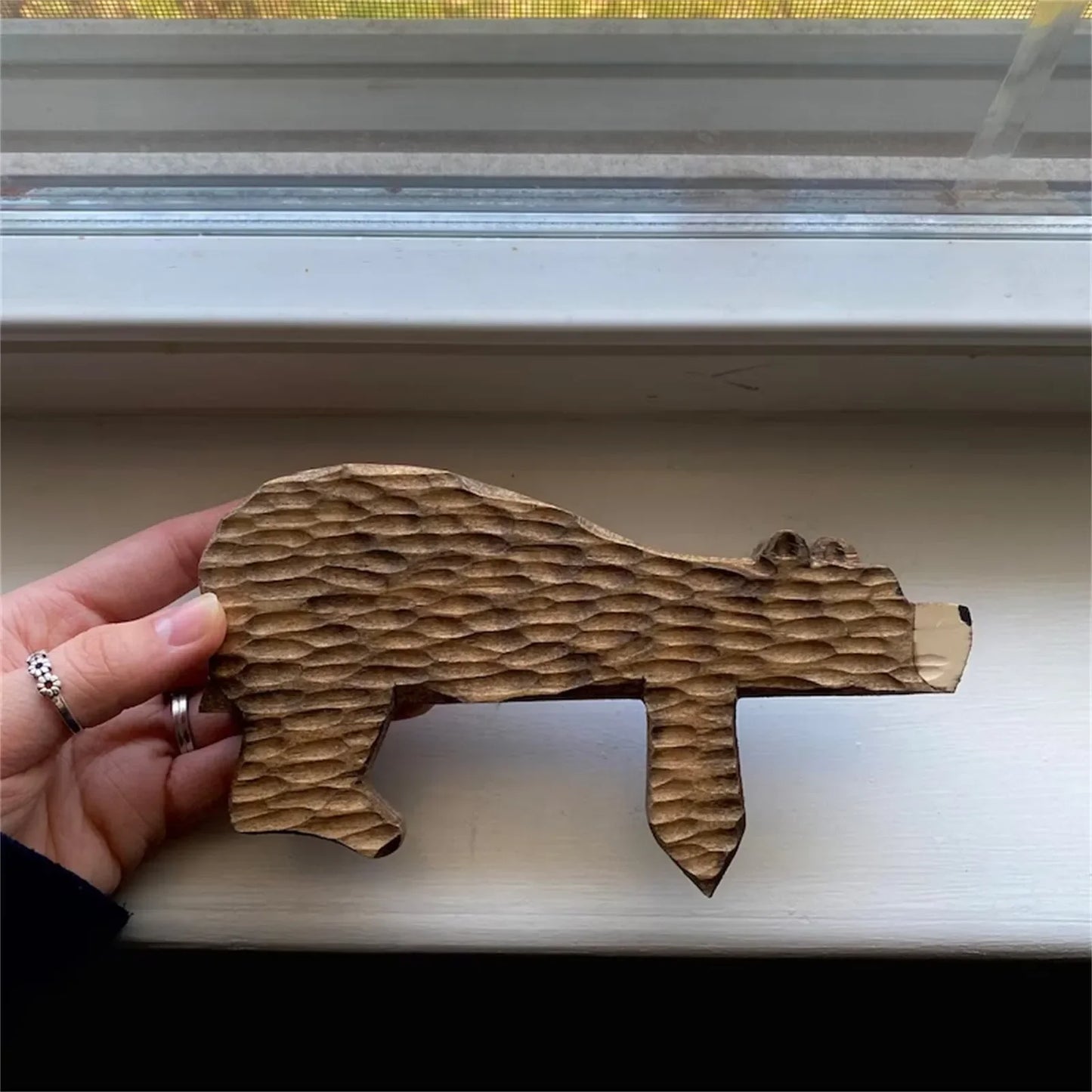 Wooden Bear Door Topper - Creative Wall Sculpture