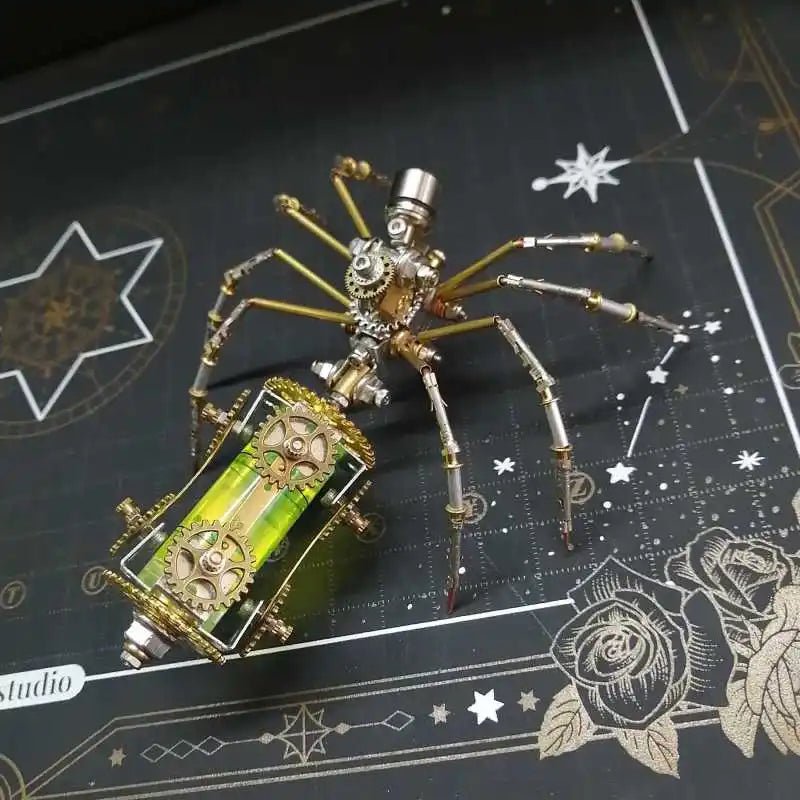 DIY Biochemical Spider Metal Model Kit — 100+ Piece Steampunk Assembly Toy