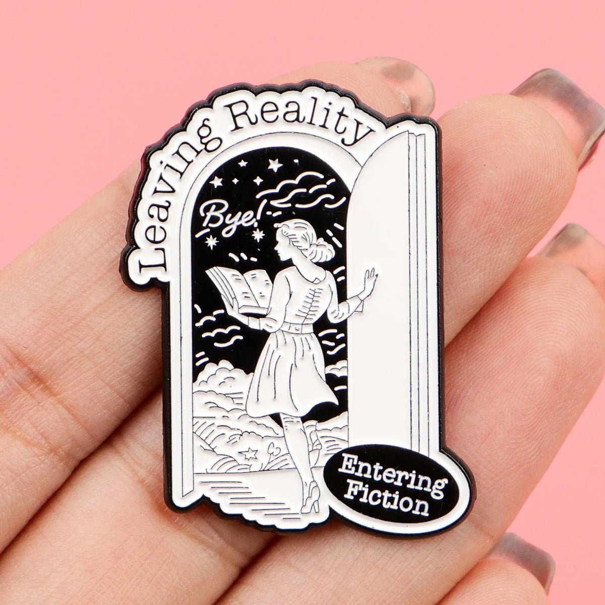 Book Lover Enamel Pins — Cartoon Character Brooches for Readers